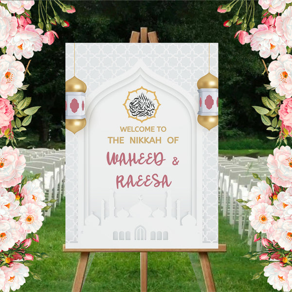 Islamic Wedding Sign/Nikkah Ceremony Board for Decoration
