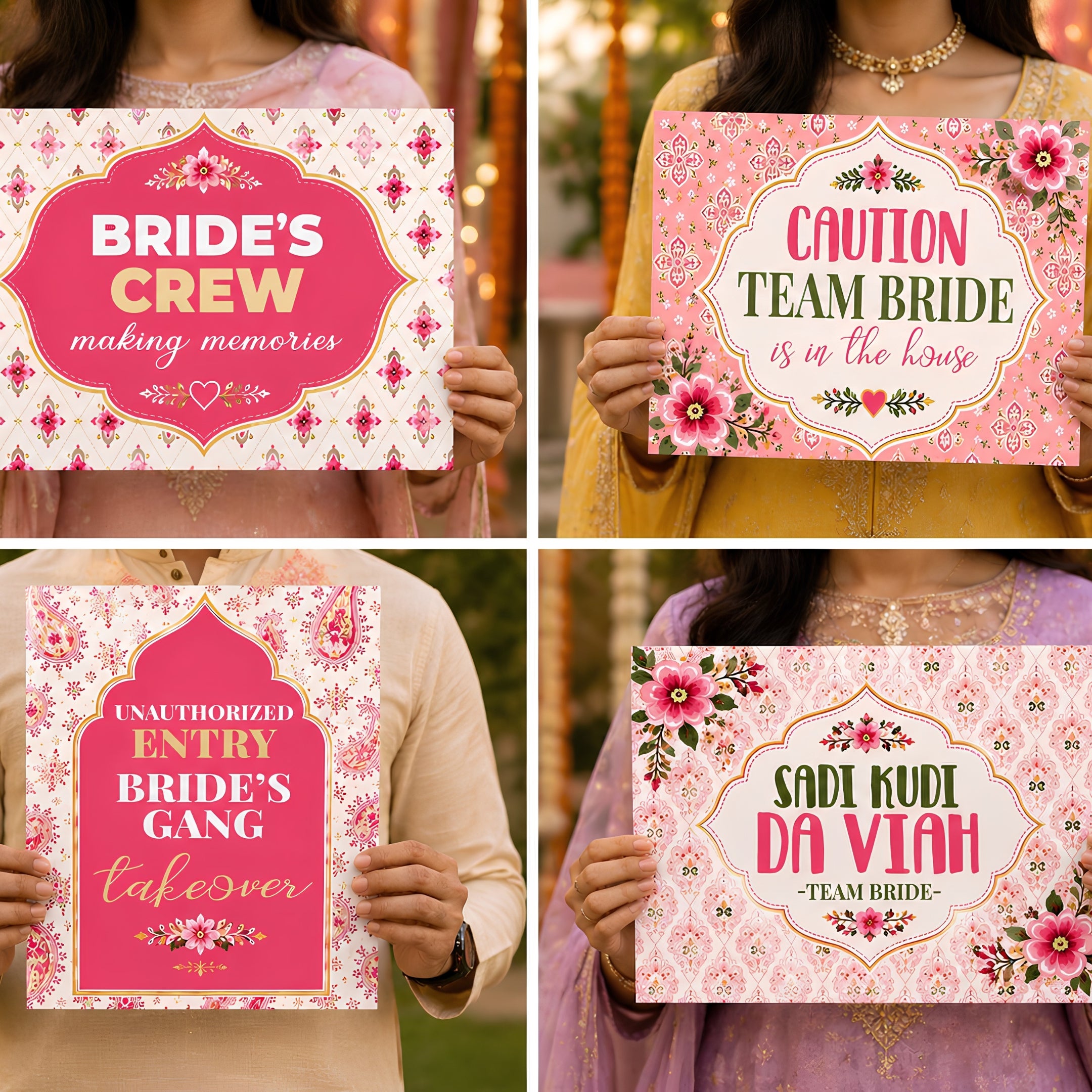 Team Bride Signs /  Pujnabi Jaggo Crasher Wedding  Sign