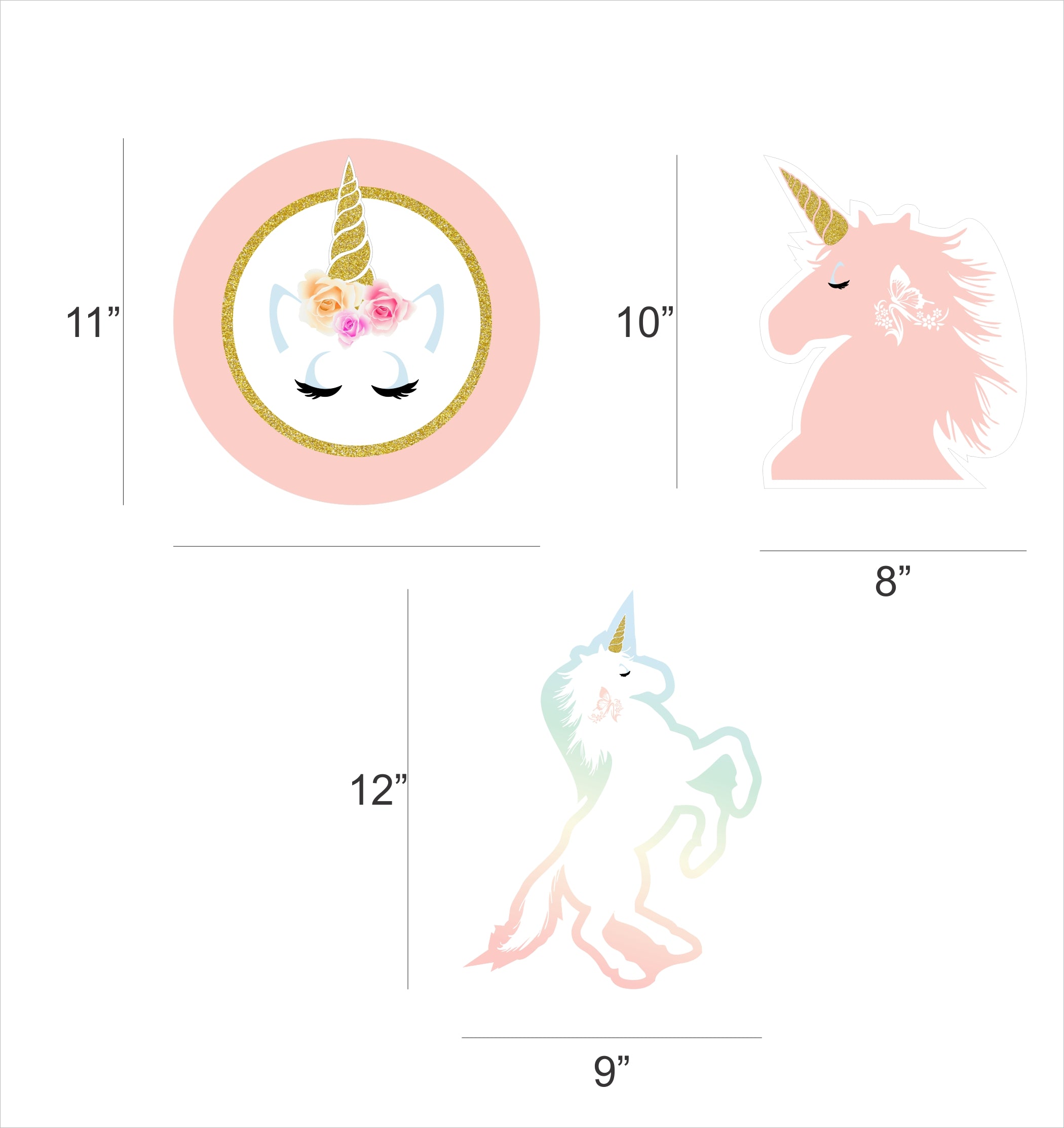 Unicorn Theme Birthday Party Table Toppers for Decoration