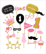 One Is Fun Birthday Party Photo Booth Props Kit