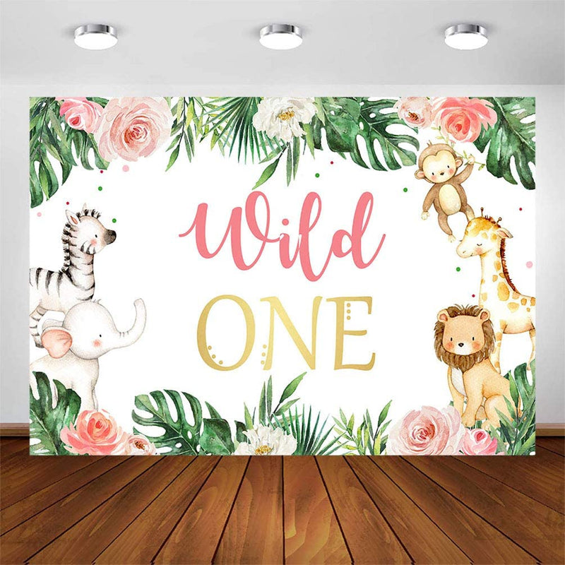 Wild One Birthday Party Personalized Backdrop.