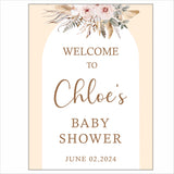 Boho Theme Baby Shower Welcome Board Sign for Decoration