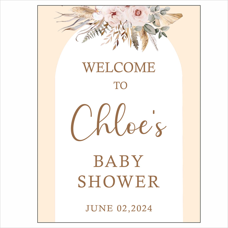 Boho Theme Baby Shower Welcome Board Sign for Decoration