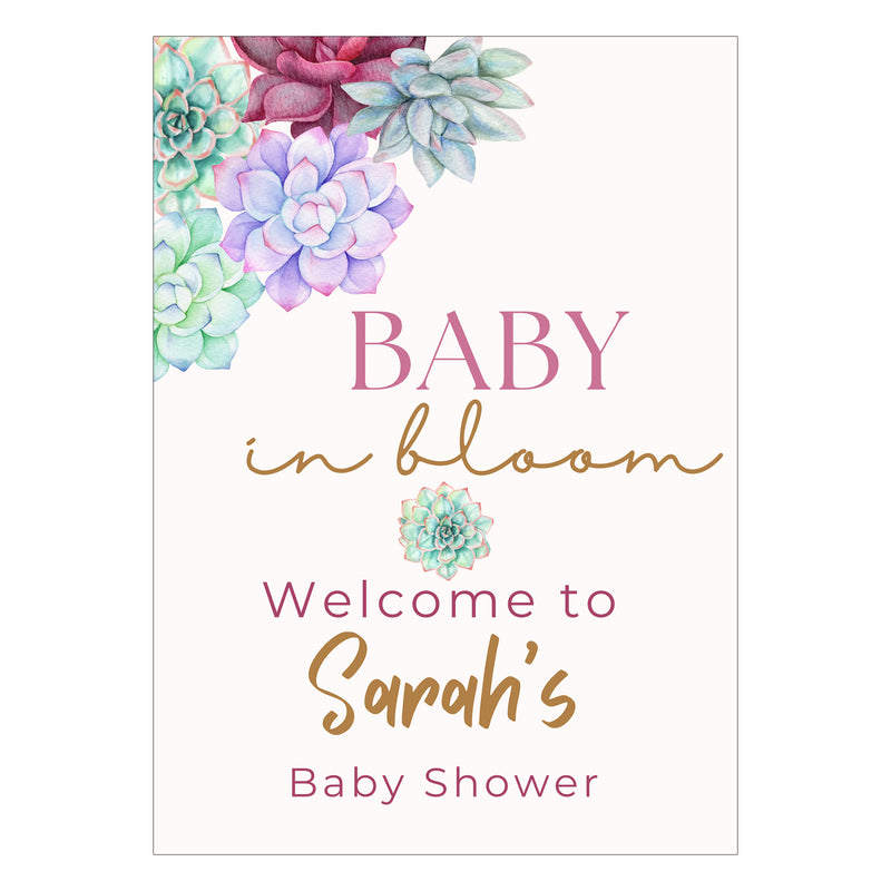 Baby in Bloom Baby Shower Welcome Board Sign for Decoration