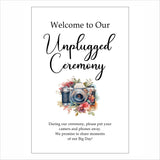 Unplugged Ceremony Wedding Welcome Sign Board for Decoration