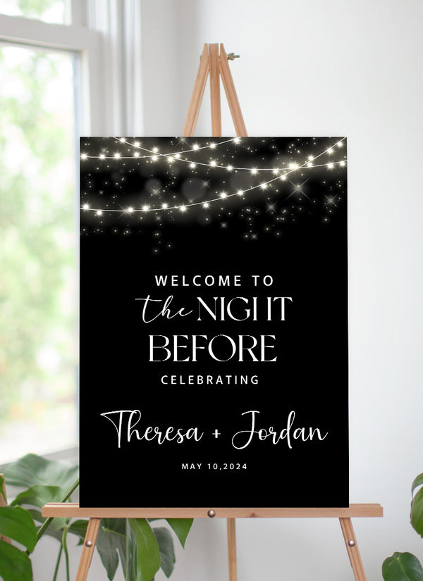 Rehearsal Dinner - The Night Before Welcome Sign Board