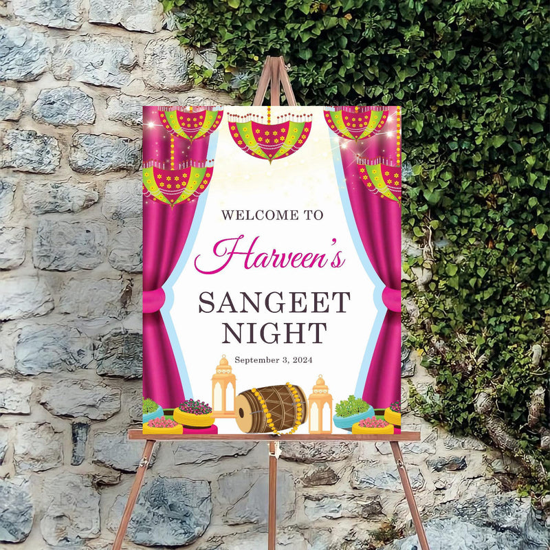 Mehndi Ceremony Signage or Welcome Board for Decoration