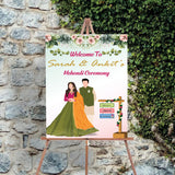 Mehndi Ceremony Signage or Welcome Board for Decoration