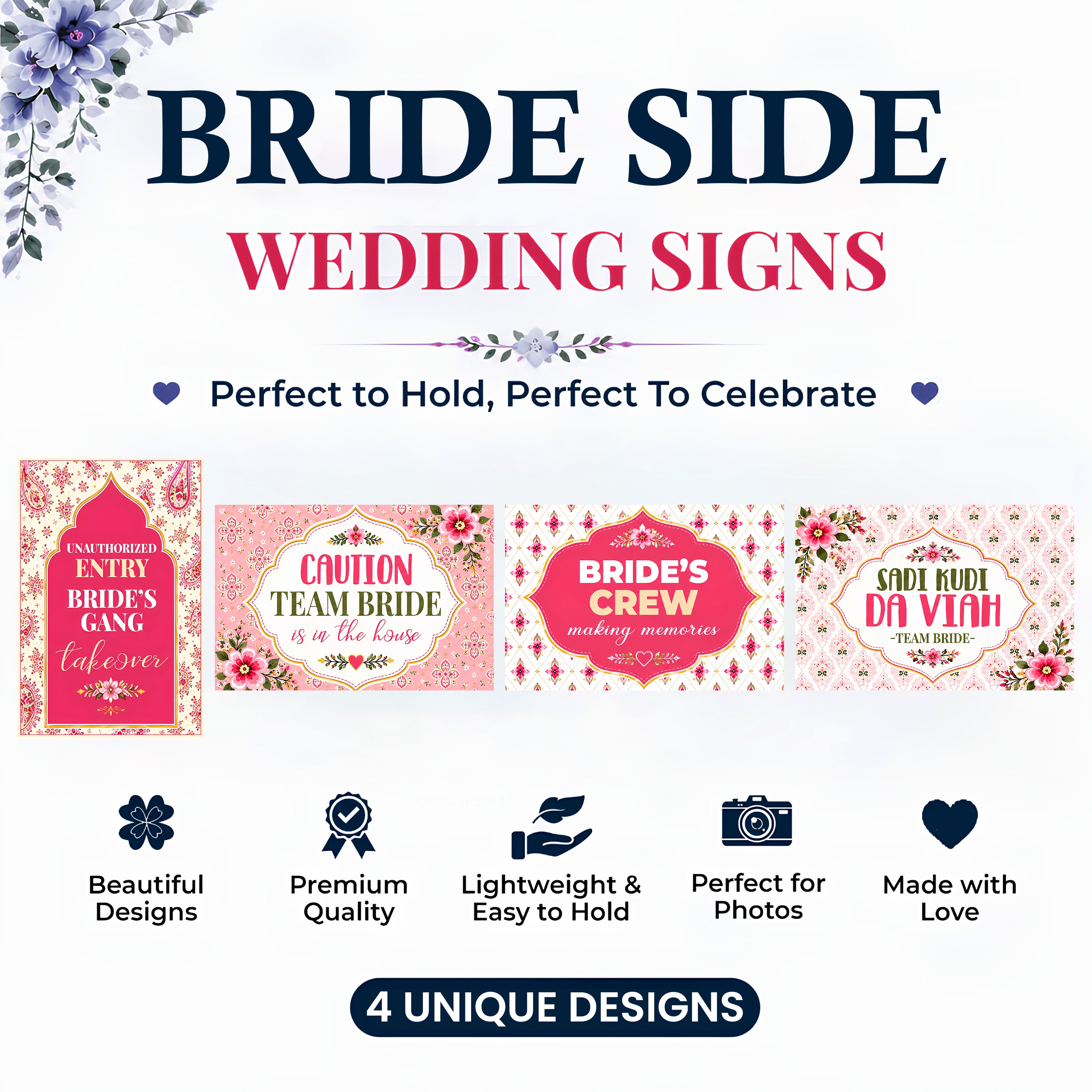 Team Bride Signs /  Pujnabi Jaggo Crasher Wedding  Sign