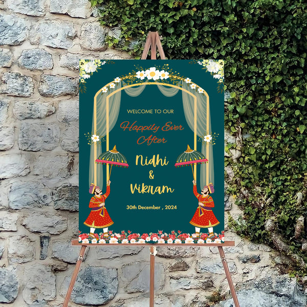 Indian Wedding Ceremony Welcome Board for Decoration