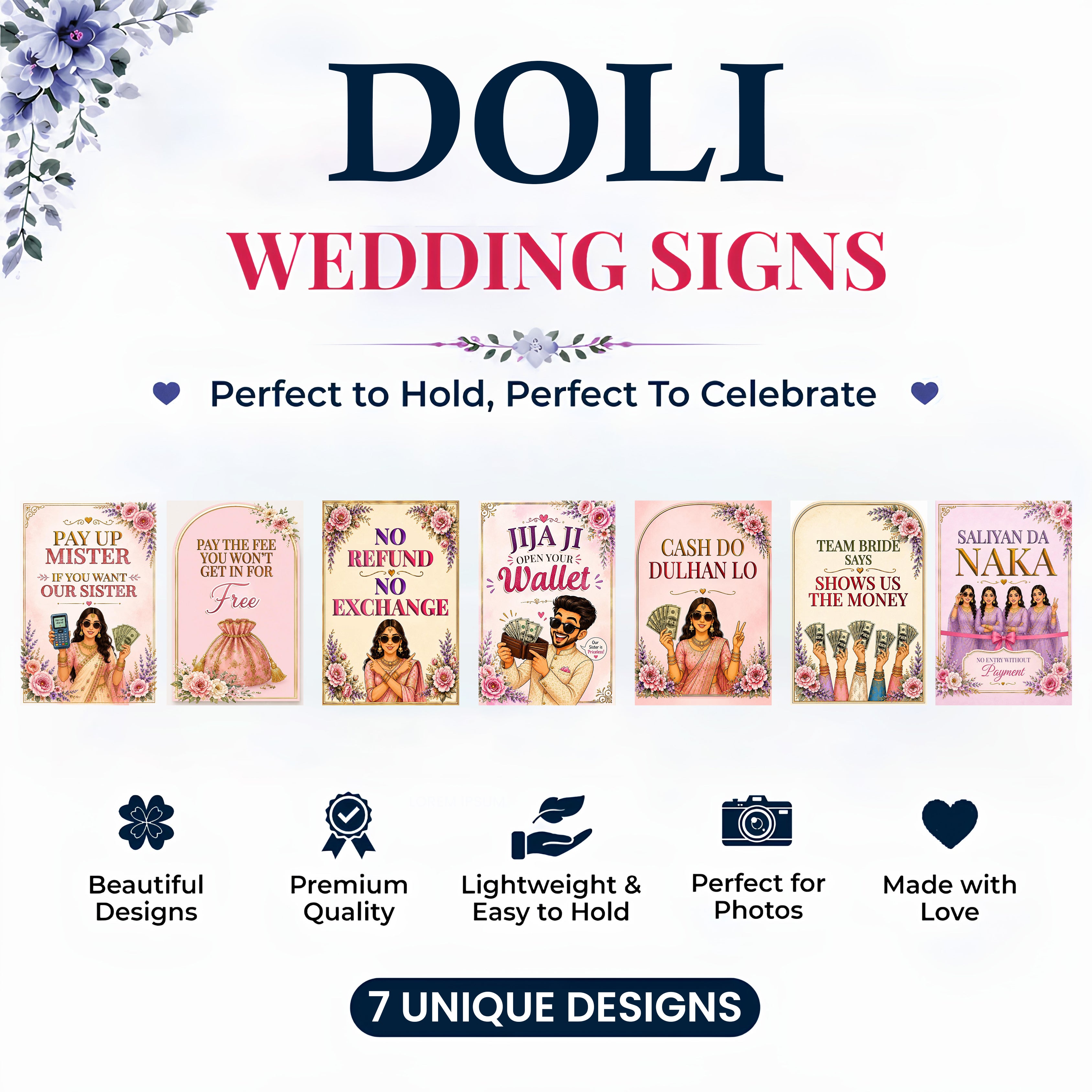 Doli Signs or Ribbon Ceremony Signs  / Bridal Party Signage