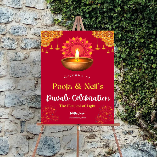 Diwali Welcome Board Sign for Decoration