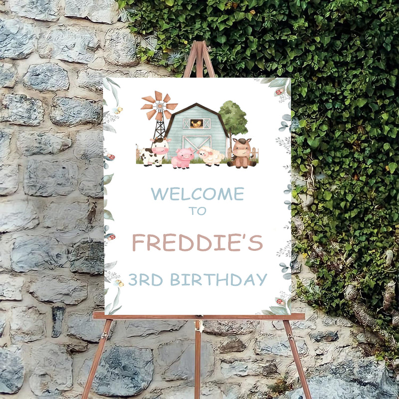 Farm Animal Theme Birthday Party Yard Sign/Welcome Board