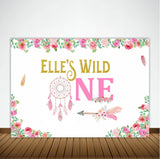 Wild One Birthday Party Personalized Backdrop.