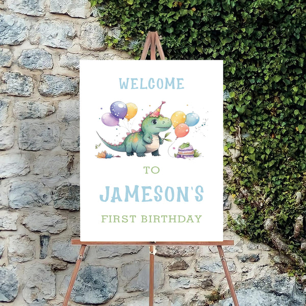 Dinosaur Theme Birthday Party Yard Sign/Welcome Board