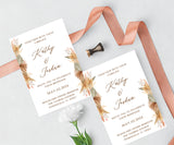 Pampas Grass Wedding  E- Invite/Printed Invitation Card