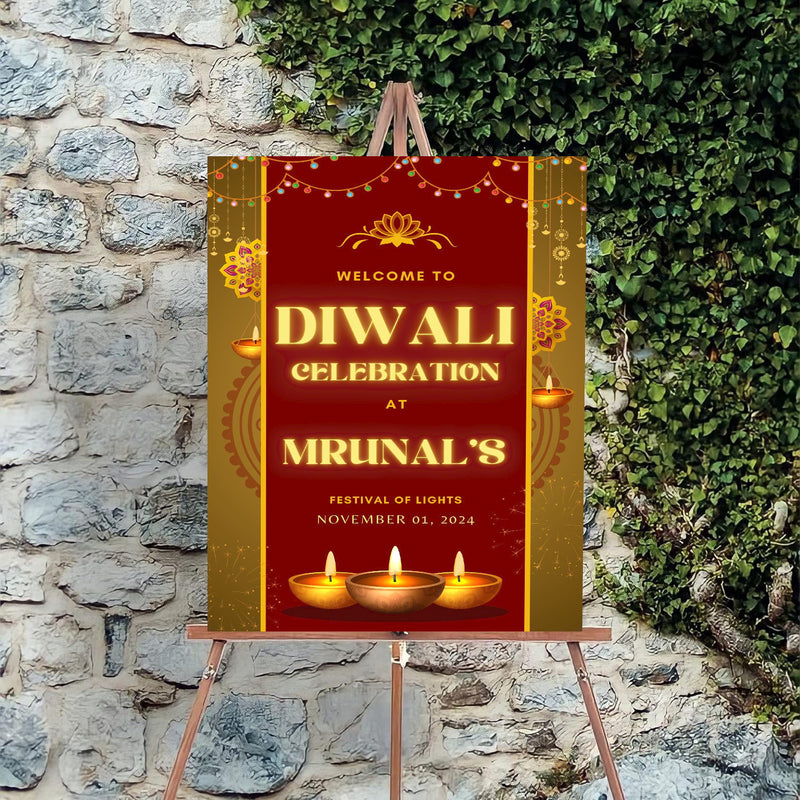 Diwali Welcome Board Sign for Decoration