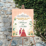 Indian Punjabi Wedding Anand Karaj Ceremony Welcome Board for Decoration