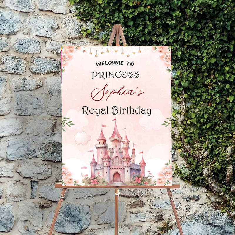 Princess Theme Birthday Party Yard Sign/Welcome Board