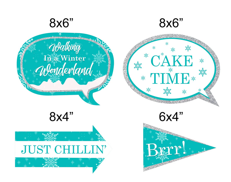 Winter Wonderland Birthday Party Photo Props Kit