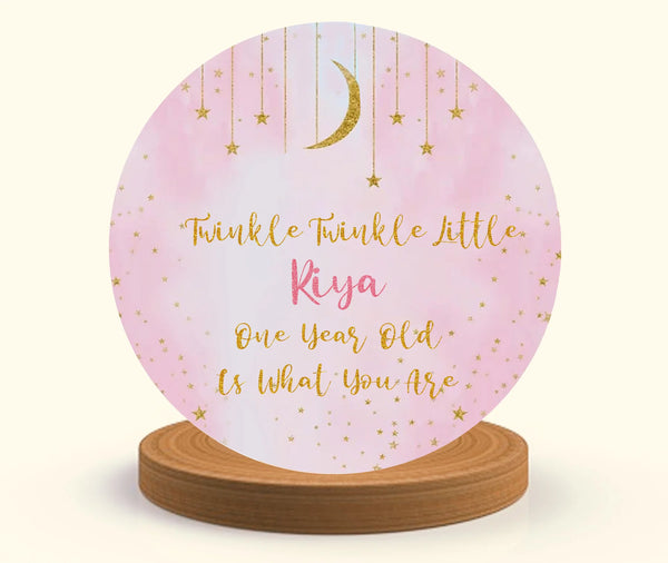 Twinkle Twinkle Little Star Theme Birthday Party Round Backdrop