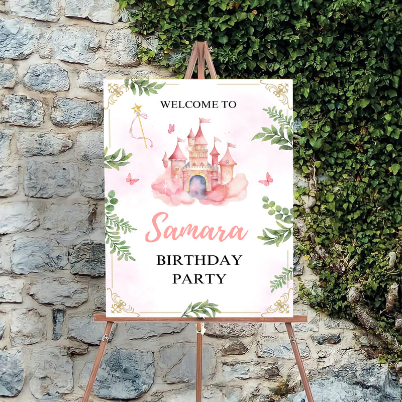 Princess Theme Birthday Party Yard Sign/Welcome Board