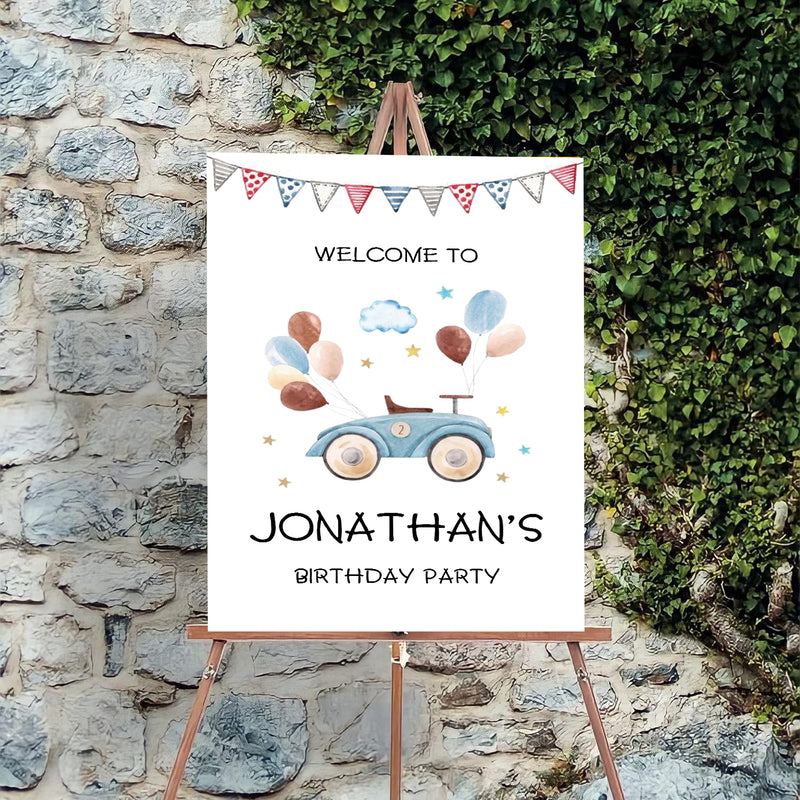 Car Theme Birthday Party Yard Sign/Welcome Board