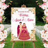 Indian Wedding Ceremony Welcome Board Sign for Decoration