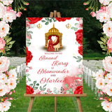 Indian Punjabi Wedding Anand Karaj  Ceremony Welcome Board Sign for Decoration