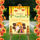 Wedding Haldi Ceremony Welcome Board for Decoration