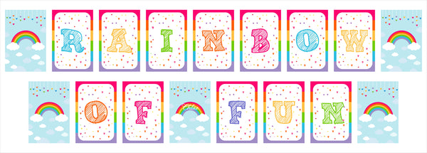 Rainbow Birthday Party Banner for Decoration
