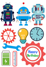 Robot Theme Party Cake Topper /Cake Decoration Kit