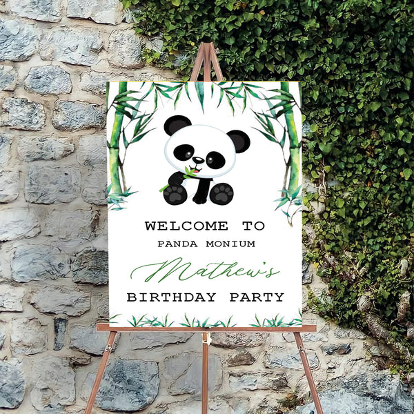 Panda Theme Birthday Party Yard Sign/Welcome Board.
