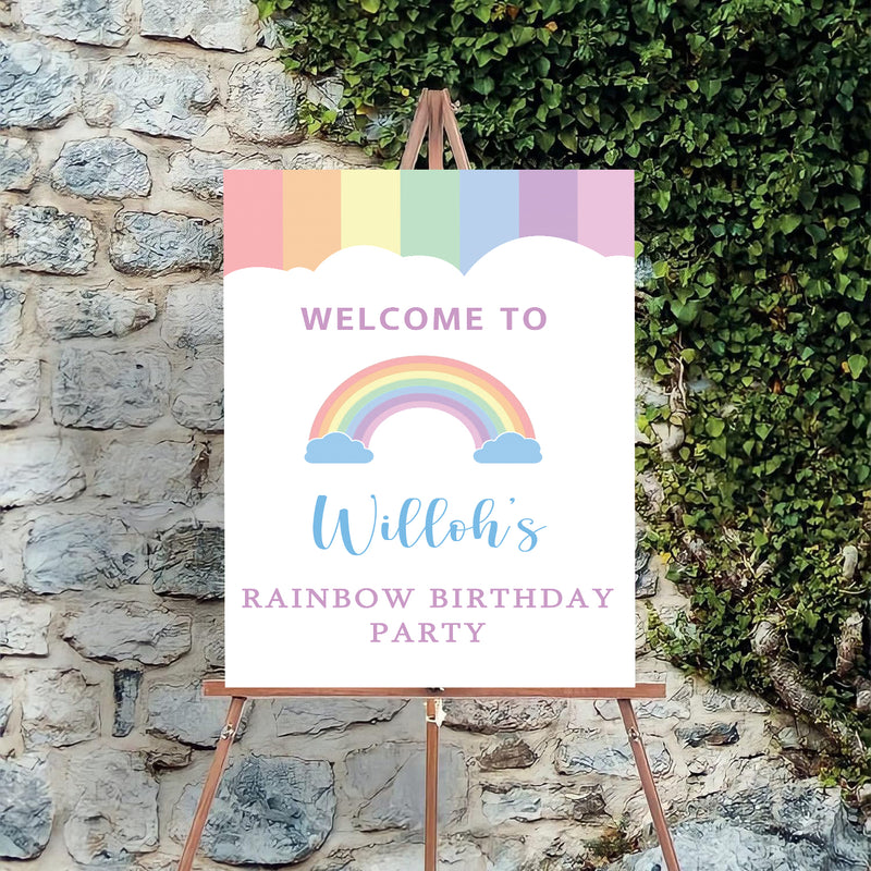 Rainbow Theme Birthday Party Yard Sign/Welcome Board