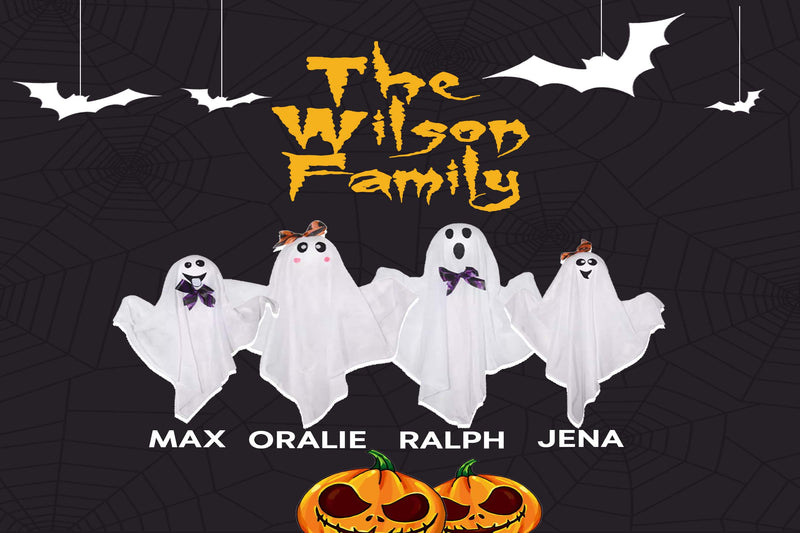 Personalize Family Portrait Ghost Family Halloween Yard Sign for Decoration