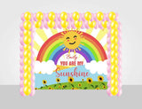 Sunshine Birthday Party Decoration Kit With Personalized Backdrop.