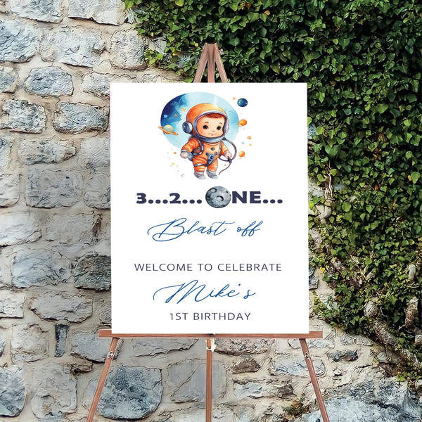 Space Theme Birthday Party Yard Sign/Welcome Board