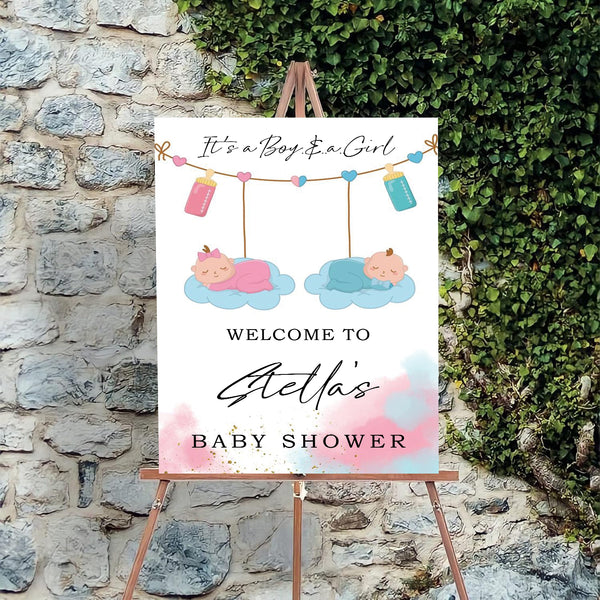 Baby Shower Welcome Board Sign for Decoration