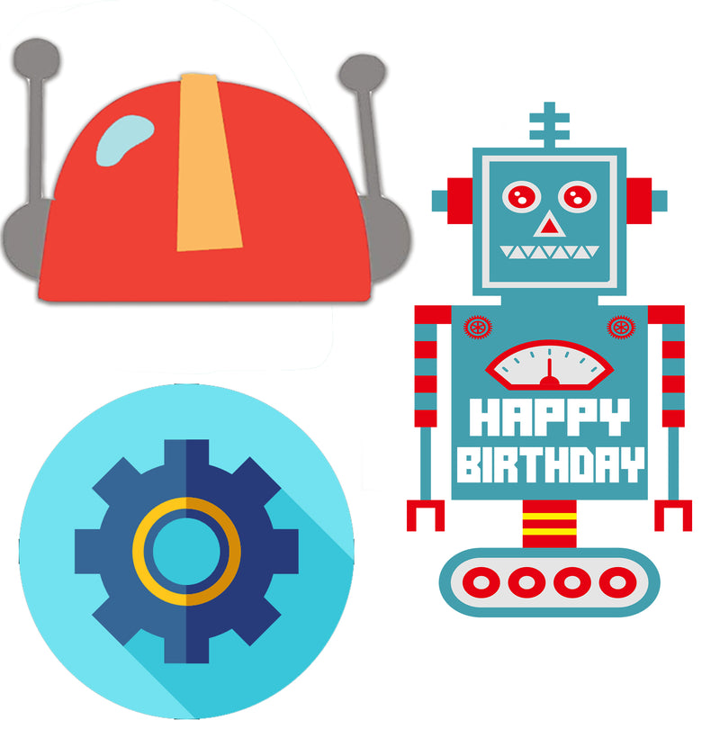 Robot Theme Birthday Party Table Toppers for Decoration