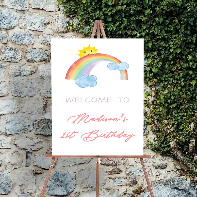 Rainbow Theme Birthday Party Yard Sign/Welcome Board