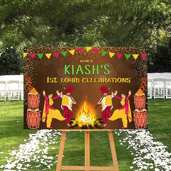 Lohri Party personalized Yard Sign/Welcome Board