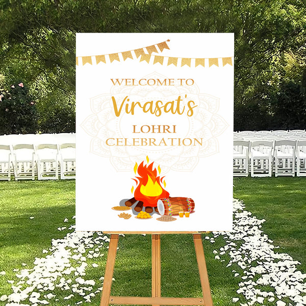 Lohri Party Personalized Yard Sign/Welcome Board