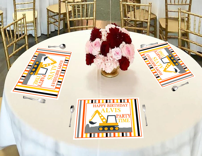 Construction Theme Birthday Table Mats for Decoration