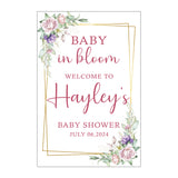 Baby in Bloom Baby Shower Welcome Board Sign for Decoration