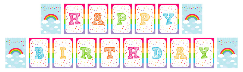 Rainbow Birthday Party Banner for Decoration