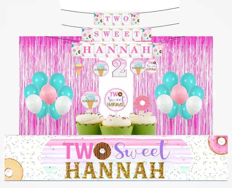 Two Sweet Birthday Party Decoration Kit - Personalized