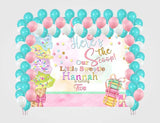 Two Sweet Birthday Party Decoration Kit With Personalized Backdrop.