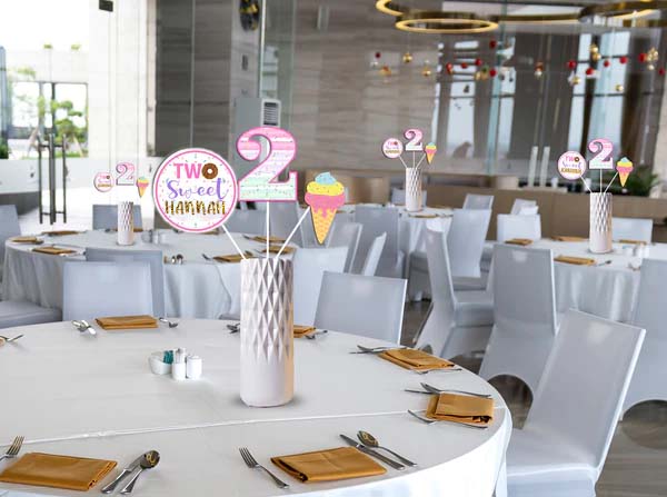 Two Sweet Birthday Party Table Toppers for Decoration
