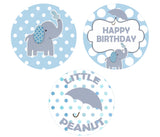 Baby Elephant Birthday Party Cupcake Toppers for Decoration