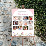 Wild Flower Theme Baby First Year Photo Sign Board